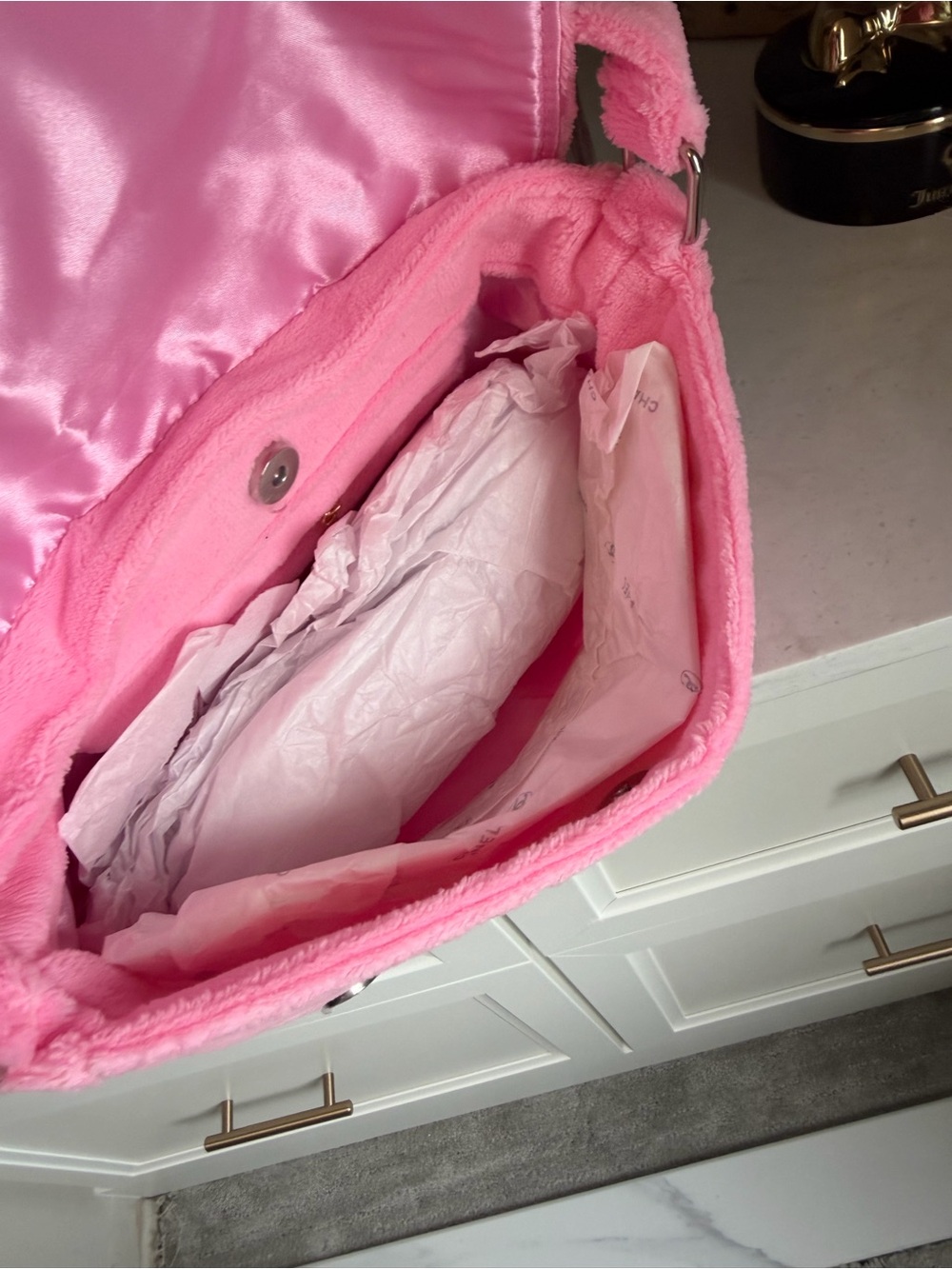 Made for Chanel Precision ~  Pink Plush Shoulder Bag with White CC Logo - Picture 11 of 16
